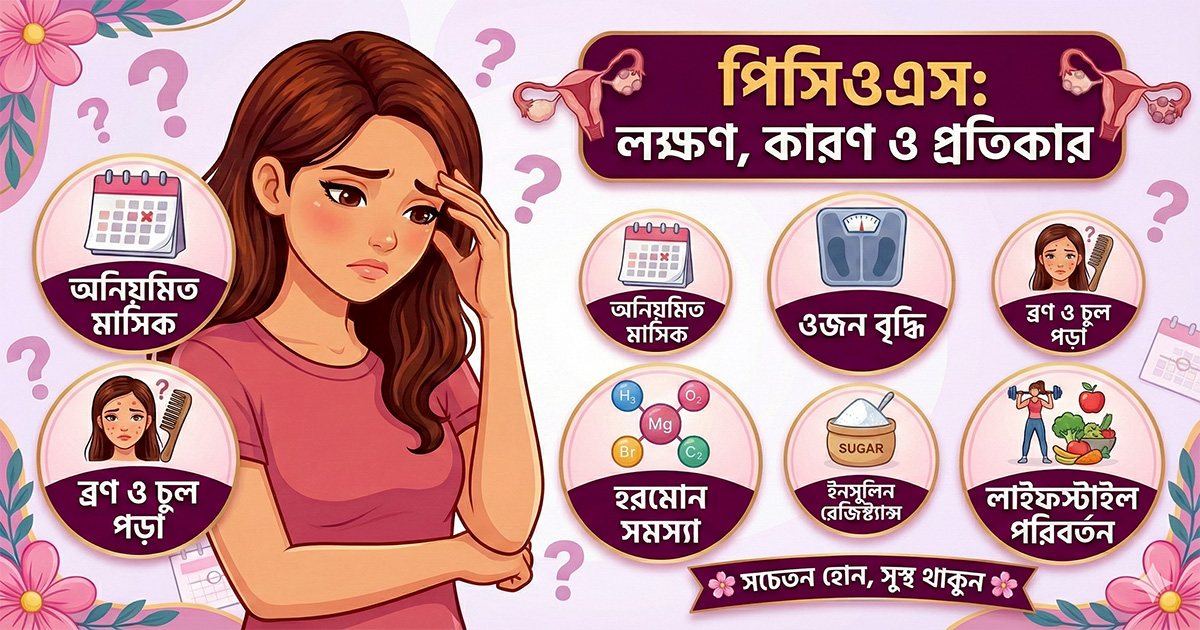 <p>পিসিওএস: লক্ষণ, কারণ ও প্রতিকার</p>